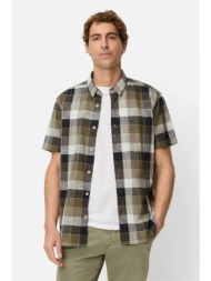 camel active ανδρικό κοντομάνικο πουκάμισο button down με τσέπη και κεντημένο monogram regular fit -