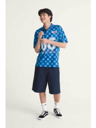 vans ανδρική denim βερμούδα πεντάτσεπη baggy fit `check-5` - vn000t7cdrr1 denim blue σκούρο