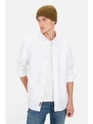 camel active ανδρικό πουκάμισο oxford button down με τσέπη και κεντημένο monogram regular fit - c261