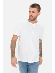 camel active ανδρική κοντομάνικη μπλούζα henley με κεντημένο monogram regular fit - c261nos-409474-9
