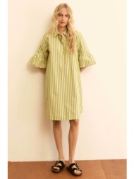 emme by marella γυναικείο φόρεμα ριγέ `emmepoche` - 2615221192200 πράσινο ανοιχτό