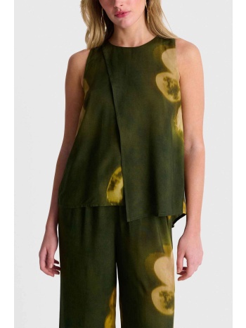 `ale γυναικείο αμάνικο τοπ ασύμμετρο με floral print  σε προσφορά