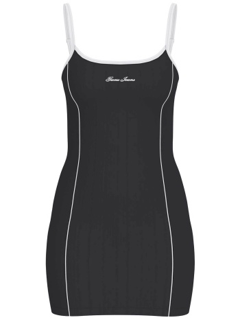 guess γυναικείο mini φόρεμα αμάνικο με λογότυπο tight fit  σε προσφορά