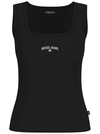 guess γυναικείο αμάνικο τοπ ribbed με κεντημένο λογότυπο σε προσφορά