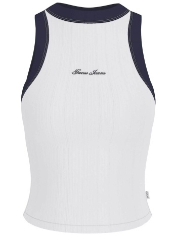 guess γυναικείο αμάνικο τοπ ribbed με κεντημένο λογότυπο σε προσφορά