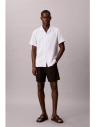 calvin klein ανδρικό σορτς με λινό straight fit - lv04lf620g μαύρο