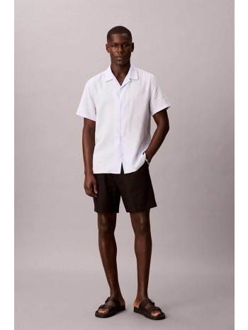 calvin klein ανδρικό σορτς με λινό straight fit  σε προσφορά