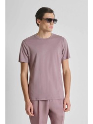 antony morato ανδρικό t-shirt μονόχρωμο με λογότυπο regular fit - ks02662fa100231 σάπιο μήλο