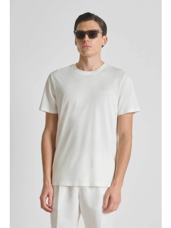 antony morato ανδρικό t-shirt μονόχρωμο με λογότυπο regular σε προσφορά