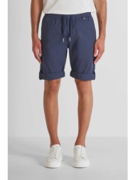 antony morato ανδρική βερμούδα με ελαστική μέση regular fit `nolan` - sh00229fa900138 μπλε σκούρο