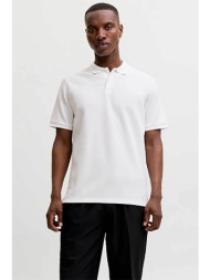jack & jones ανδρική μπλούζα πόλο με waffle pattern και κεντημένο monogram regular fit - 12268130 λε