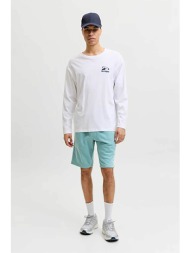 jack & jones ανδρική βερμούδα με ελαστική μέση και λογότυπο regular fit - 12292136 βεραμάν