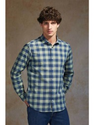 oxford company ανδρικό sport πουκάμισο καρό slim fit `romeo` - f131-rz21.02 μπλε-πράσινο