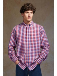 oxford company ανδρικό sport πουκάμισο button down καρό regular fit - f132-bz10.01 κόκκινο