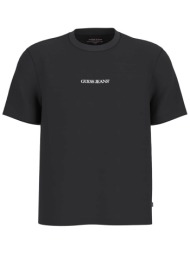 guess ανδρικό t-shirt με logo print slim fit - m6giz3ke942 μαύρο