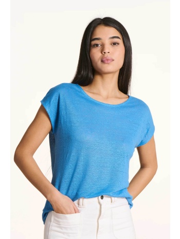 la fée maraboutée γυναικείο λινό t-shirt μονόχρωμο straight σε προσφορά