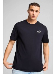 puma ανδρικό t-shirt με λογότυπο regular fit `essential small no.1` - 682534 μπλε σκούρο