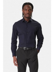 calvin klein ανδρικό πουκάμισο μονόχρωμο slim fit - lv019eu001 μπλε σκούρο