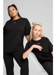 puma γυναικείο t-shirt με λογότυπο relaxed fit `essentials` - 684971 μαύρο