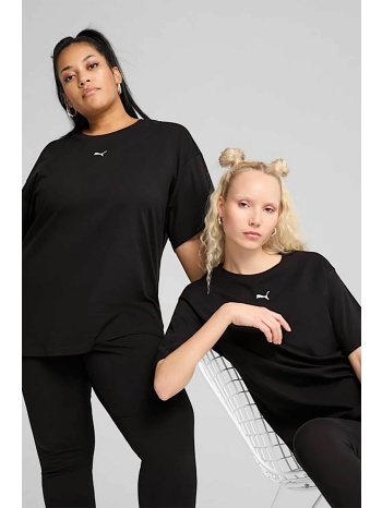 puma γυναικείο t-shirt με λογότυπο relaxed fit `essentials`