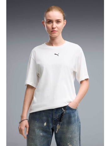 puma γυναικείο t-shirt με λογότυπο relaxed fit `essentials`