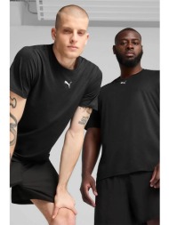 puma ανδρικό t-shirt με λογότυπο `essential heather cat` - 525920 μαύρο