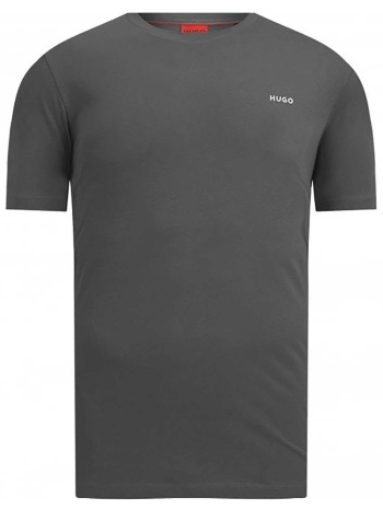 hugo boss ανδρικό t-shirt μονόχρωμο με ανάγλυφο λογότυπο