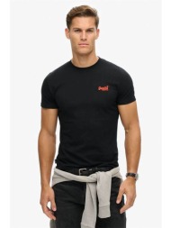 superdry ανδρικό t-shirt με κεντημένο λογότυπο slim fit `essential logo` - m1011245a μαύρο