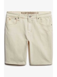 superdry ανδρική denim βερμούδα πεντάτσεπη straight fit `vintage` - m7110394a κρέμ