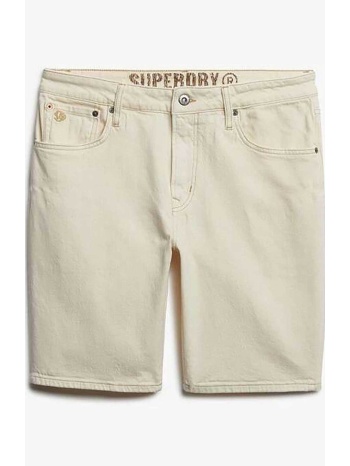 superdry ανδρική denim βερμούδα πεντάτσεπη straight fit σε προσφορά