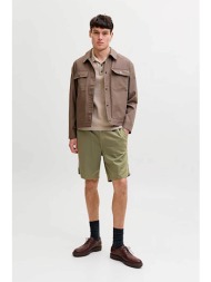 jack & jones ανδρική βερμούδα με ελαστική μέση relaxed fit - 12292332 χακί