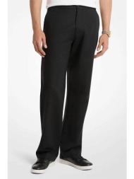 michael kors ανδρικό παντελόνι chino από λινάρι και βαμβάκι classic fit - cs6304bkpy μαύρο