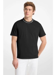 michael kors ανδρικό t-shirt με contrast ρίγα και λογότυπο στη λαιμόκοψη classic fit - cs652sn19p μα
