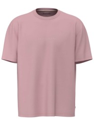 guess ανδρικό t-shirt με logo relaxed fit - m4yi44k8fq4 ροζ