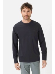 camel active ανδρική μακρυμάνικη μπλούζα με κεντημένο monogram regular fit - c261-409600-7t06 μπλε σ