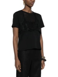twinset γυναικείο t-shirt με δαντέλα - 261tt2490 μαύρο
