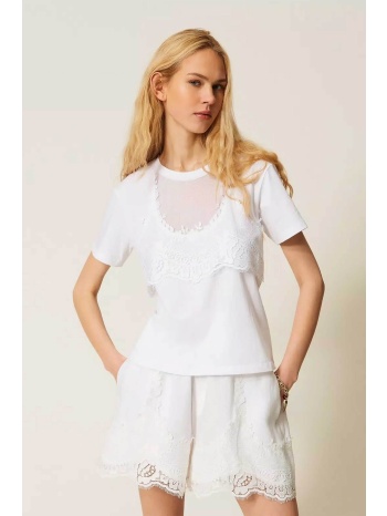 twinset γυναικείο t-shirt με δαντέλα - 261tt2490 λευκό σε προσφορά