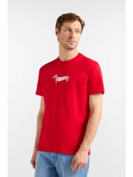 harmont & blaine ανδρικό t-shirt με κεντημένο λογότυπο regular fit - irq403021055r κόκκινο