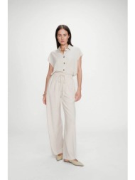 grace & mila γυναικείο παντελόνι wide leg `raven` - raven/ss26 μπεζ