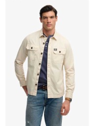 superdry ανδρικό overshirt με τσέπες relaxed fit `two pocket` - m4011127a μπεζ