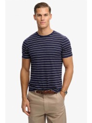 superdry ανδρικό t-shirt με ριγέ σχέδιο και κεντημένο λογότυπο relaxed fit `classic essential` - m10