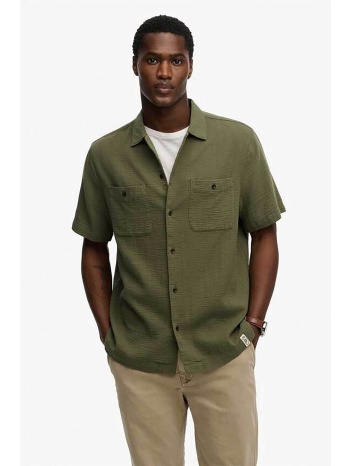superdry ανδρικό πουκάμισο textured με τσέπες relaxed fit σε προσφορά