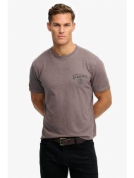 superdry ανδρικό t-shirt με graphic print loose fit `tokyo narrative` - m1012248a καφέ ανοιχτό
