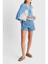 `ale γυναικείο denim σορτς με σχεδιαστικές τσέπες - 8922980 denim blue