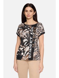 so cosy γυναικεία μπλούζα με tropical και snake print - 2444/8543 καφέ