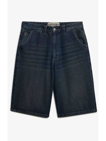 superdry ανδρική denim βερμούδα πεντάτσεπη baggy fit σε προσφορά