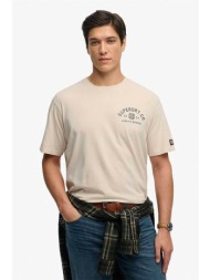 superdry ανδρικό t-shirt με print loose fit `heritage biker` - m1012350a εκρού