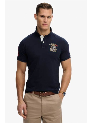 superdry ανδρική μπλούζα πόλο με κεντημένο badge relaxed σε προσφορά