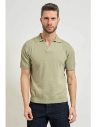 seinse ανδρική μπλούζα πόλο με open-collar regular fit - me3187ss 126 πράσινο ανοιχτό