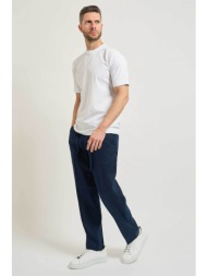 seinse ανδρικό λινό παντελόνι με ελαστική μέση straight fit - pse1527ss 126 σκούρο μπλε